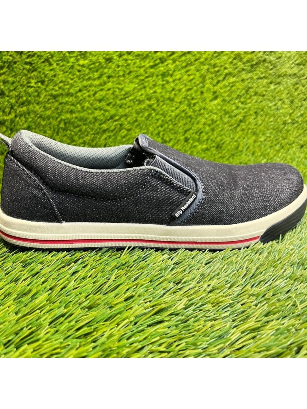 Nautilus Westside Womens Size 9D Black White Steel Toe Slip On Safety Work Shoes